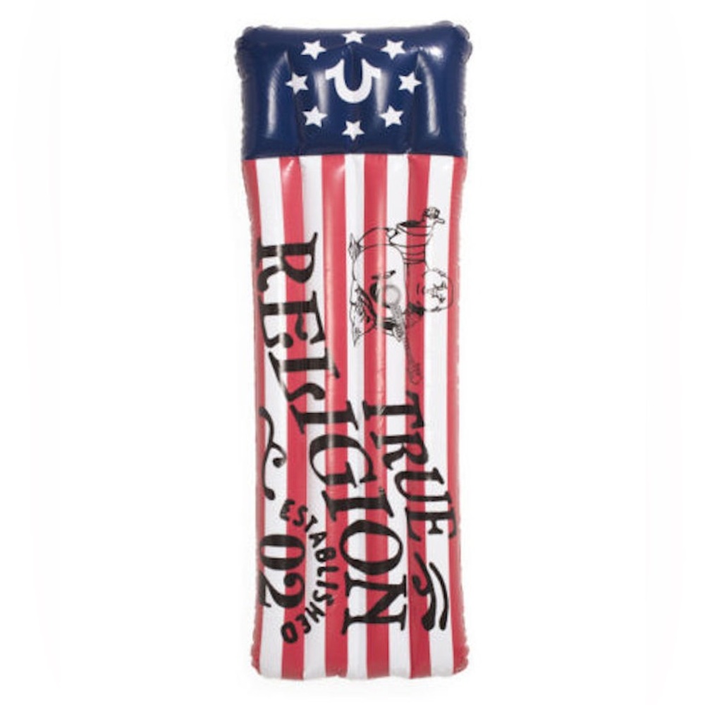 True Religion Pool Float American Flag Red White Blue Buddha
